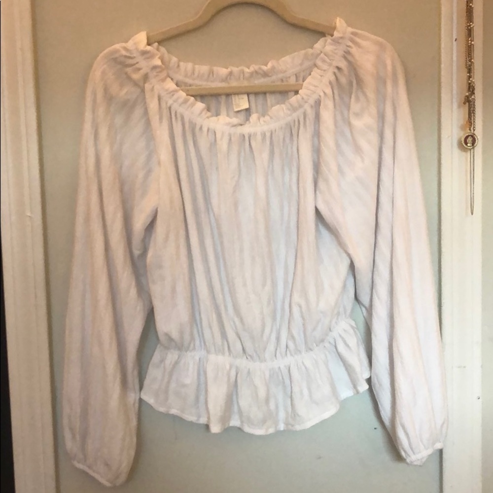 Off the shoulder white blouse